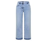 Loose-fit-Jeans CECIL, Damen, Gr. 34, Länge 26, light blau random bleached, Jeans, 77% Baumwolle, 20% Polyester, 3% Elasthan, unifarben, kniebedeckend, Jeans, mit Wide Legs (36123946-34) light blau ra
