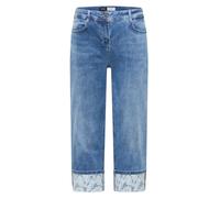 Cecil Damen 7/8 Wide Leg Jeans mit Turn-Up-Detail in Blau, Gr: 26