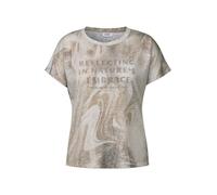 CECIL - Ausbrenner Wording Shirt natural taupe - Gr. - L
