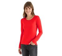 Langarmshirt CECIL "Style Pia", Damen, Gr. XL (44), pumkin orange, Jersey, Obermaterial: 100% Baumwolle, regular fit normal, Rundhals, gerader Abschluss, Shirts (49411011-XL) pumkin orange