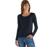Langarmshirt CECIL "Style Pia", Damen, Gr. XXL (46), universal blau, Jersey, Obermaterial: 100% Baumwolle, regular fit normal, Rundhals, gerader Abschluss, Shirts Langarmshirt (77862149-XXL) universal