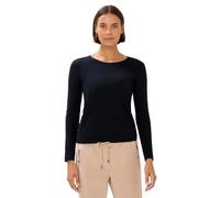 Langarmshirt CECIL "Style Pia", Damen, Gr. M (40), urban dunkelblau, Jersey, Obermaterial: 100% Baumwolle, unifarben, casual, regular fit normal, Rundhals, Langarm gerader Abschluss, Shirts (39149609-