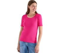 Cecil Damen Basic T-Shirt mit Rundhals Unifarbe Pink Gr. L