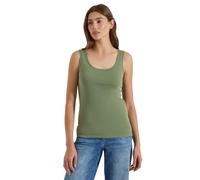 Cecil Basic Top aus Reiner Baumwolle deep Matcha Green M