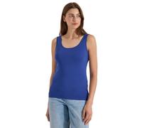 Cecil Damen Basic Top aus reiner Baumwolle in Blau, Gr: XL