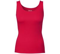 Trägertop CECIL, Damen, Gr. XL (44), glazed apple rot, Web, 100% Baumwolle, unifarben, casual, comfort fit normal, Rundhals, ohne Ärmel Bündchen, Tops, aus reiner Baumwolle (94912741-XL) glazed apple