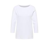 Cecil Damen 3/4-Arm Basic U-Boot-Shirt, 100% Baumwolle, Weiß, Gr. L (42)
