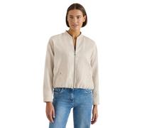 Blouson CECIL, Damen, Gr. L (42), macadamia beige, Stoff, 100% Leinen, unifarben, normal normal, Rundhals, Rippbündchen, Jacken Blouson, aus Leinen (93269663-L) macadamia beige
