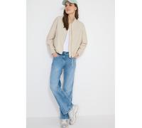 Blouson CECIL, Damen, Gr. XL (44), beige (dust beige), Web, 66% Baumwolle, 34% Polyamid, unifarben, comfort fit normal, Rundhals, Bündchen, Jacken Blouson, im soften Baumwoll-Mix (25554640-XL) dust be