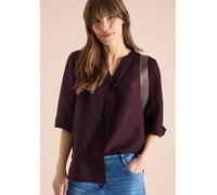 Cecil Damen Longbluse Split-Neck aus Leinenmix 55% Leinen 45% Viskose 3/4-Ärmel Rot XXL