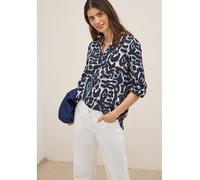 Langarmbluse CECIL, Damen, Gr. M (40), urban dunkelblau, Web, Obermaterial: 100% Viskose, bedruckt, casual, regular fit taillenbedeckt, Rundhals, Langarm elastischer Bund, Blusen, mit All-Over Print (