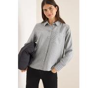 Cecil Damen Streifen Flanell-Hemdbluse in Grau, Gr: S