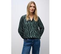 Tunika STREET ONE, Damen, Gr. 38, evernight grün, Web, 100% Viskose, animal-print, normal, V-Ausschnitt, eng Bündchen, Tuniken (28389131-38) evernight grün