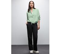 Langarmbluse STREET ONE, Damen, Gr. 44, serene grün, Web, 100% Baumwolle, unifarben, normal normal, Rundhals, Bündchen, Blusen, aus reiner Baumwolle (44135428-44) serene grün