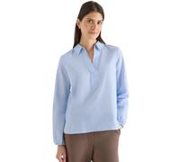 Cecil Langarmbluse Damen V-Ausschnitt 100% Baumwolle unifarben mit elastischem Bund Blau XXL