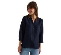 Bluse mit Split Neck aus Leinenmix