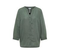 CECIL - Bluse mit Split Neck aus Leinenmix just khaki - Gr. - M