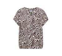 CECIL - Bluse mit Split Neck und Zebra-Print brown cacao - Gr. - XL
