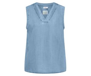 CECIL - Blusentop im Denim-Look mit V-Neck light blue used wash - Gr. - M