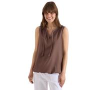 Blusentop CECIL, Damen, Gr. XL (44), braun (urban taupe), Stoff, 100% Viskose, gemustert, klassisch normal, Rundhals, normaler Saum, Blusen Blusentop, mit geschlitztem Rundhalsausschnitt (75561940-XL)