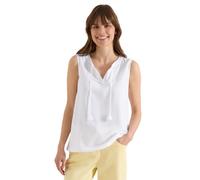 Cecil Damen Blusentop mit Split Neck und Bändern in Weiß, Gr: 3XL
