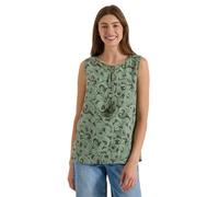 Blusentop CECIL, Damen, Gr. XXL (46), grün (khaki), Stoff, 100% Viskose, gemustert, klassisch normal, Rundhals, normaler Saum, Blusen Blusentop, mit allover Print (17128420-XXL) khaki