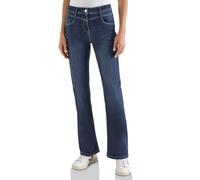 Slim-fit-Jeans CECIL, Damen, Gr. 26, Länge 30, dunkelblau wash, Jeans, 67% Baumwolle, 31% Polyester, 2% Elasthan, unifarben, knöchellang, Jeans Slim-fit-Jeans, High Waist (48303937-26) dunkelblau wash