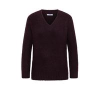 Cecil Damen Strickpullover Bouclé V-Ausschnitt M (40) eggplant rot hüftbedeckend