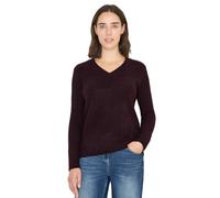 Cecil Damen Bouclé V-Ausschnitt-Pullover rot Größe L
