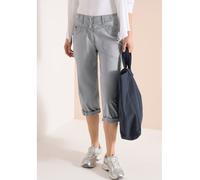 Cecil Damen Mid Waist Casual Fit Hose mit Turn Up in Grau, Gr: 33