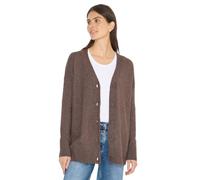 Cardigan CECIL, Damen, Gr. S (38), braun (mushroom taupe melange), Feinstrick, 37% Baumwolle, 34% Polyacryl, 26% Polyester, 3% Elasthan, unifarben, comfort fit normal, V-Ausschnitt, Rippbündchen, Stri