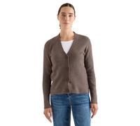 Cardigan CECIL, Damen, Gr. XXL (46), mushroom taupe melange, Strick, Obermaterial: 37% Baumwolle, 34% Polyacryl, 26% Polyester, 3% Elasthan, meliert, normal hüftbedeckend, V-Ausschnitt, Flachstrickbün