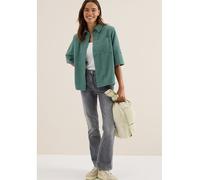 Hemdbluse CECIL, Damen, Gr. XL (44), grün (jewel grün), Web, Obermaterial: 100% Baumwolle, unifarben, casual, regular fit normal, Halbarm gerader Abschluss, Blusen, mit Brust Tasche (51844840-XL) jewe