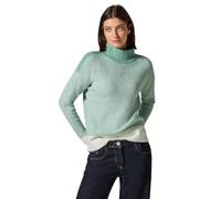 Rollkragenpullover CECIL Gr. XL (44), glaced grün melange, Damen, 37% Baumwolle, 34% Polyacryl, 26% Polyester, 3% Elasthan, unifarben, Pullover, im Melange Look (58756221-XL) glaced grün melange