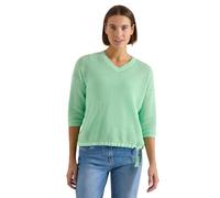 Strickpullover CECIL, Damen, Gr. XL (44), juicy lime, Strick, Obermaterial: 100% Baumwolle, unifarben, lässig geschnitten hüftbedeckend, V-Ausschnitt, Bündchen, Pullover Strickpullover, im Crochet-Loo