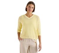 Cecil Damen Kurzarm Pullover im Crochet-Look in Gelb, Gr: XXL