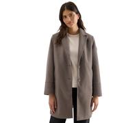 Wollmantel CECIL, Damen, Gr. L (42), mushroom taupe, Stoff, Obermaterial: 90% Polyester, 10% Viskose; Futter: 100% Polyester, unifarben, casual, comfort fit ca. Mitte Oberschenkel, V-Ausschnitt, Langa