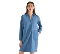 Jeanskleid CECIL, Damen, Gr. M (40), US-Größen, mid blau wash, Web, 63% Baumwolle, 37% Lyocell, unifarben, comfort fit knieumspielend, V-Ausschnitt, abgesteppt, Kleider, knielang (60588708-M) mid blau