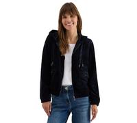 Cordjacke CECIL, Damen, Gr. M (40), urban dunkelblau, Stoff, Obermaterial: 90% Polyester, 9% Nylon, 1% Elasthan; Futter: 100% Polyester, unifarben, casual, normal normal, ohne Ausschnitt, Langarm elas