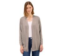 Longstrickjacke CECIL, Damen, Gr. L (42), toffee cream melange, Strick, Obermaterial: 60% Baumwolle, 40% Viskose, unifarben, casual, Po-bedeckend, ohne Ausschnitt, Langarm, Strickjacken, softe Baumwol