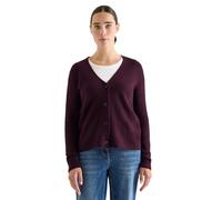 Cardigan CECIL, Damen, Gr. XXL (46), eggplant rot, Strick, Obermaterial: 37% Baumwolle, 34% Polyacryl, 26% Polyester, 3% Elasthan, unifarben, normal hüftbedeckend, V-Ausschnitt, Flachstrickbündchen, S