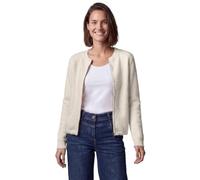 Strickjacke CECIL, Damen, Gr. L (42), beige (oat milk beige melange), Stoff, 58% Polyester, 37% Baumwolle, 5% Polyamid, unifarben, comfort fit normal, Rundhals, Rippbündchen, Strickjacken Strickjacke,
