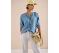 Cecil Damen 3/4-Arm Bluse im Denim-Look in Blau, Gr: XXL