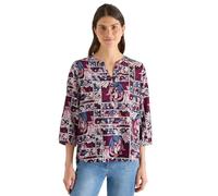 Klassische Bluse CECIL, Damen, Gr. XL (44), deep plum, Stoff, 100% Viskose, gemustert, klassisch normal, Rundhals, elastischer Bund, Blusen Bluse, mit 3/4 Ärmeln (25536141-XL) deep plum