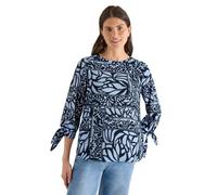 Cecil Damen 3/4-Arm Bluse mit Patchwork-Print in Blau, Gr: XXL
