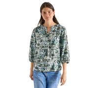 Cecil Damen 3/4-Arm Bluse mit Patchwork-Print in Grün, Gr: XL
