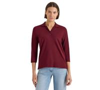 Poloshirt CECIL, Damen, Gr. S (38), rot (rot wine), Web;Stoff;Piqué, 48% Baumwolle, 48% Modal, 4% Elasthan, unifarben, comfort fit normal, hoch geschlossener Ausschnitt, normaler Saum, Shirts, mit 3/4