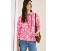 Kapuzenshirt CECIL, Damen, Gr. XL (44), beetroot pink, Stoff, 60% Viskose, 40% Polyester, geblümt, comfort fit normal, ohne Ausschnitt, abgesteppt, Shirts Kapuzenshirt, mit 3/4 Ärmeln (39567750-XL) be