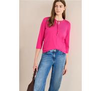 Cecil Damen 3/4-Arm Shirt mit Split Neck in Pink, Gr: XS