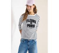 Cecil Damen 3/4-Arm Shirt mit Wording Artwork in Blau, Gr: M